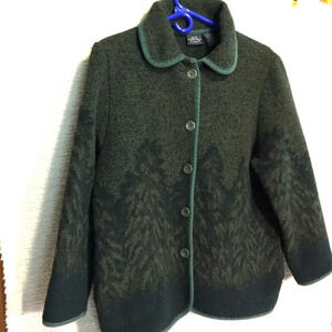 Barn coat wool blend Jacket size Small green